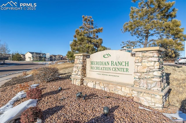 view of community sign