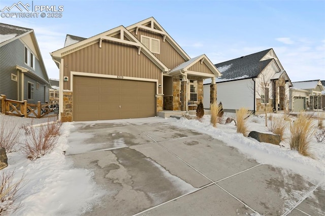 view of front of house with a garage