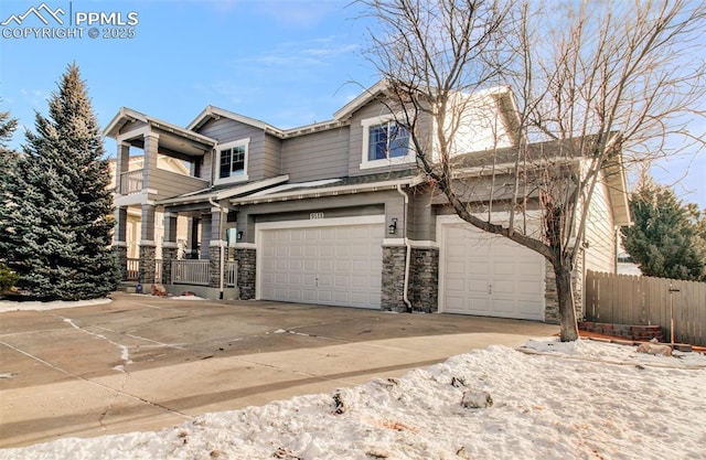 view of front of house with a garage