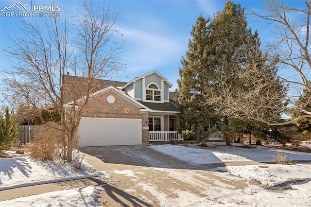 front facade with a garage