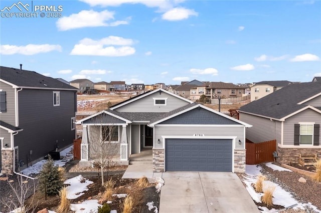 craftsman inspired home featuring a garage