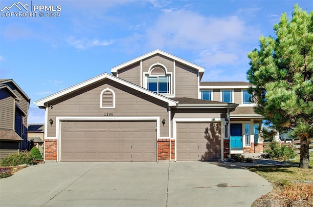 view of front of house with a garage