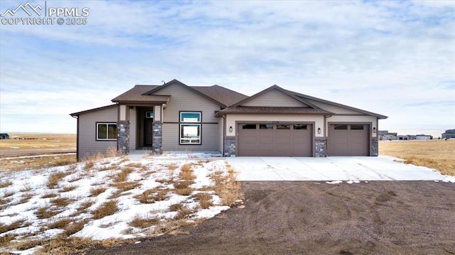 view of front of house with a garage