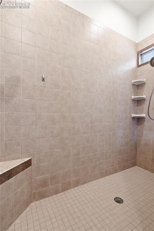 bathroom featuring a tile shower