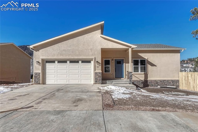 view of front of home with a garage