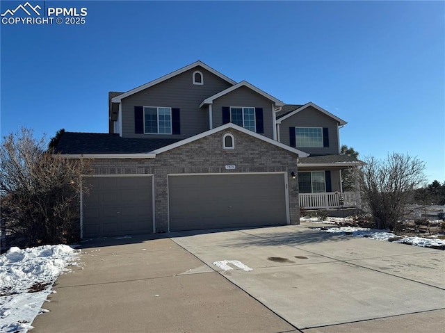 view of property featuring a garage