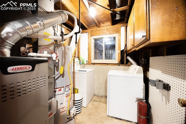 2841 Pinnacle Dr, Colorado Springs, CO 80910 - interior space with washer and dryer, cabinets, and water heater