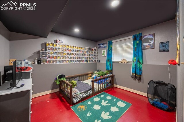 2841 Pinnacle Dr, Colorado Springs, CO 80910 - bedroom featuring concrete floors