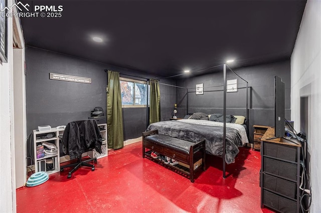 2841 Pinnacle Dr, Colorado Springs, CO 80910 - bedroom with concrete flooring