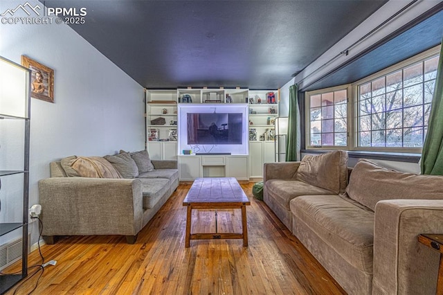 living room featuring wood-type flooring