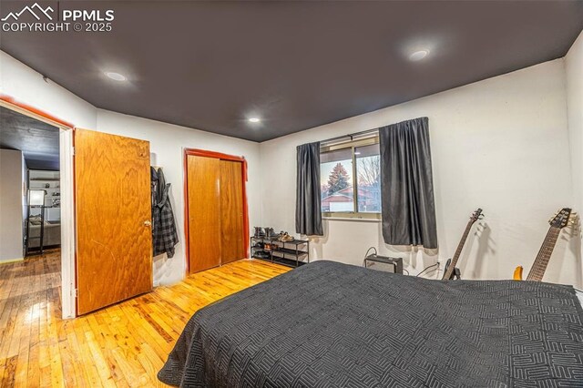 2841 Pinnacle Dr, Colorado Springs, CO 80910 - bedroom featuring hardwood / wood-style floors