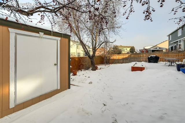 view of snowy yard