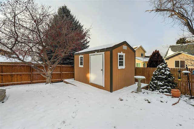 view of snow covered structure