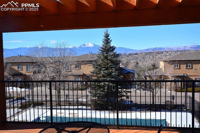 exterior space with a mountain view