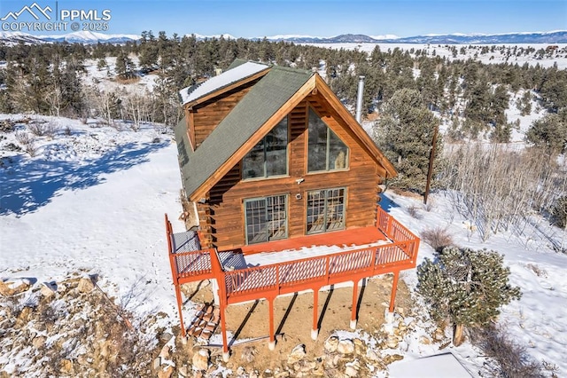 exterior space with a mountain view