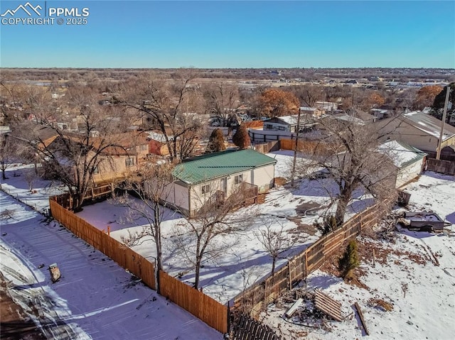 view of snowy aerial view