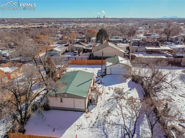 view of snowy aerial view