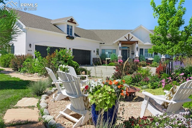 exterior space featuring a garage