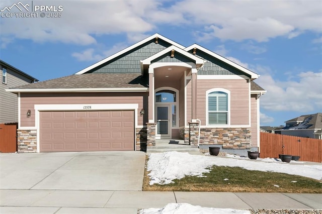 craftsman-style home featuring a garage