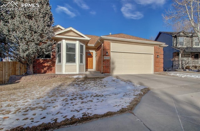 view of front facade featuring a garage