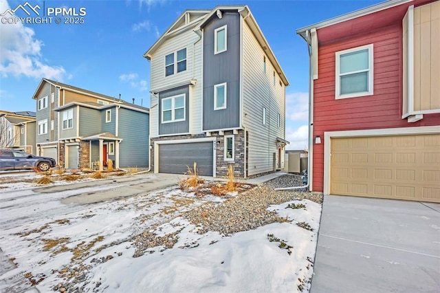 view of front of home with a garage