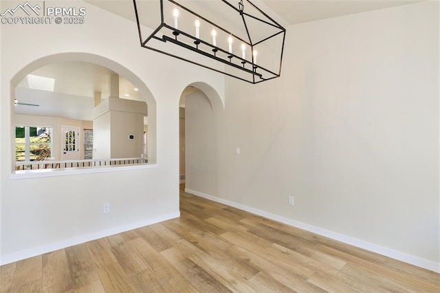 empty room featuring light wood-type flooring