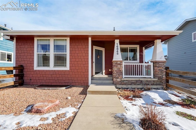 view of front of home featuring a porch