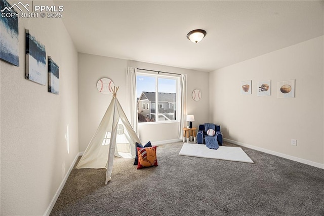 game room with carpet floors