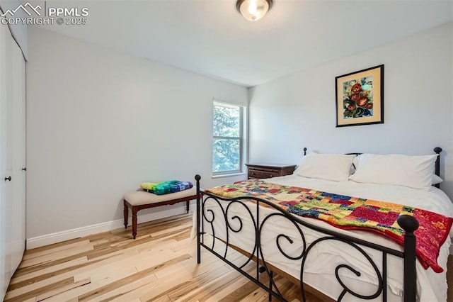 bedroom featuring light hardwood / wood-style flooring