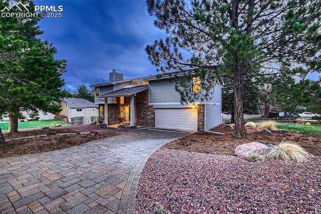 view of front of home featuring a garage