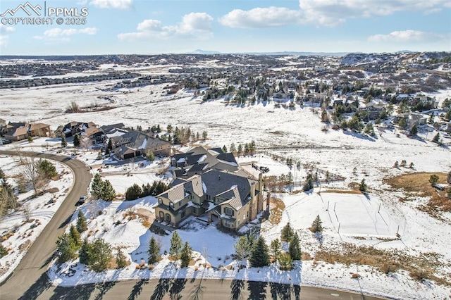 view of snowy aerial view