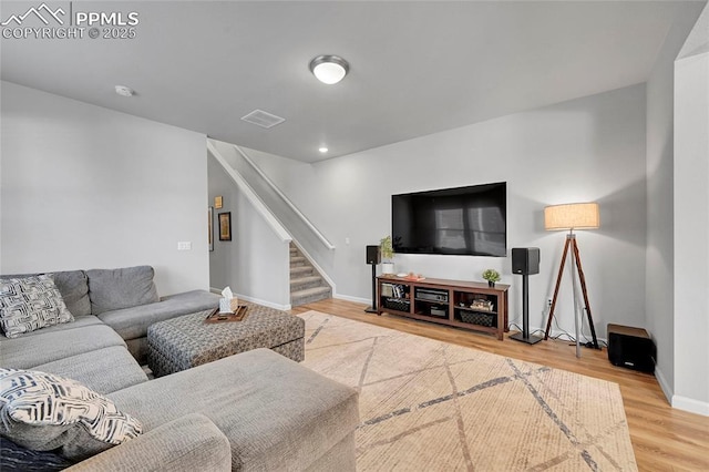 living room featuring hardwood / wood-style floors