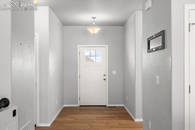 entryway with light hardwood / wood-style floors