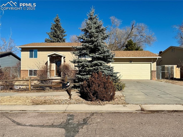 split foyer home with a garage