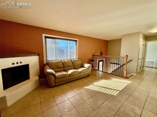 view of tiled living room