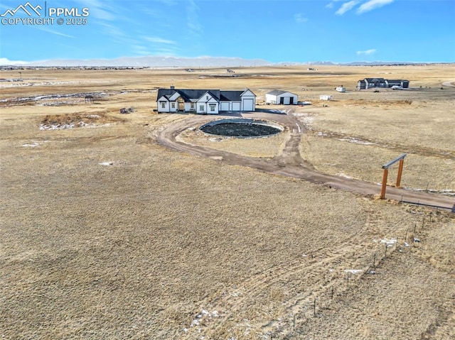 drone / aerial view featuring a rural view