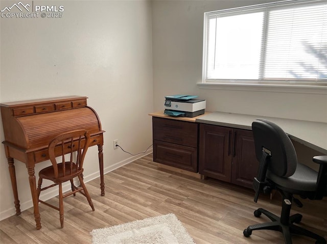 office featuring light hardwood / wood-style floors