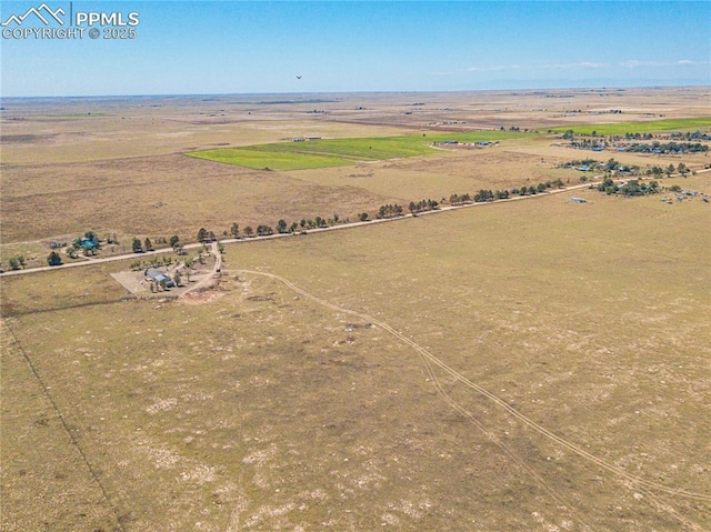 drone / aerial view with a rural view