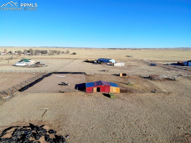 bird's eye view with a rural view