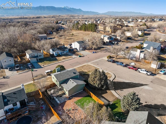 aerial view featuring a mountain view