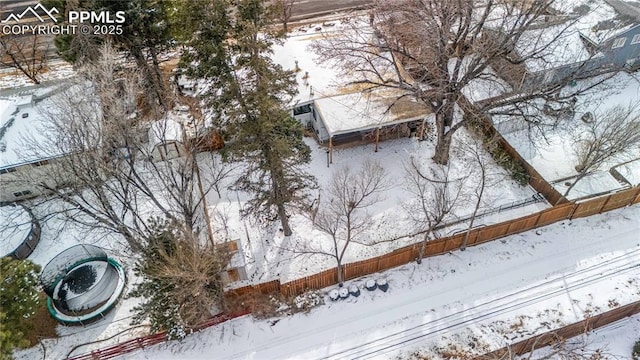 view of snowy aerial view