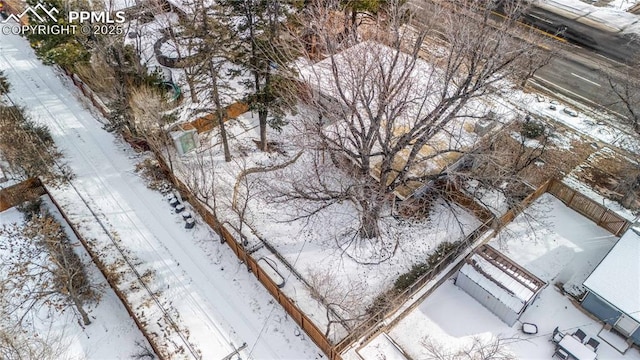 view of snowy aerial view