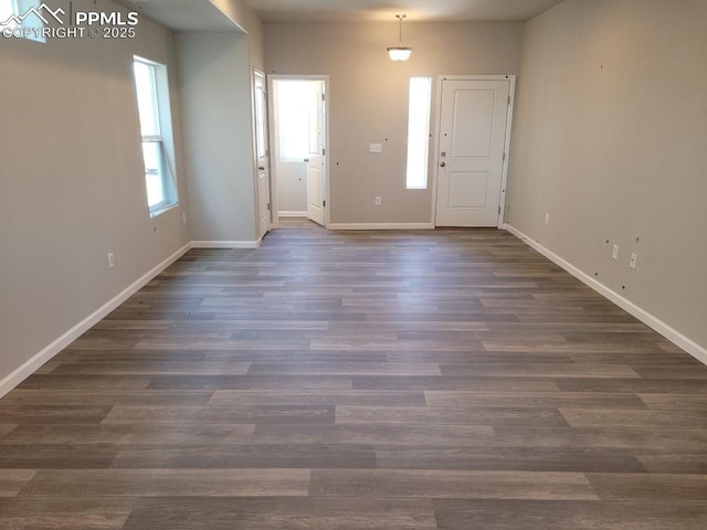 entryway with dark hardwood / wood-style floors