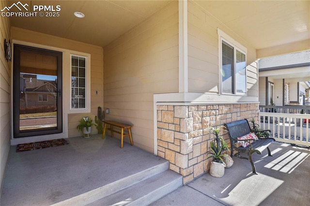 view of patio with a porch