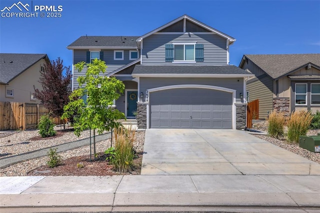 craftsman house featuring a garage