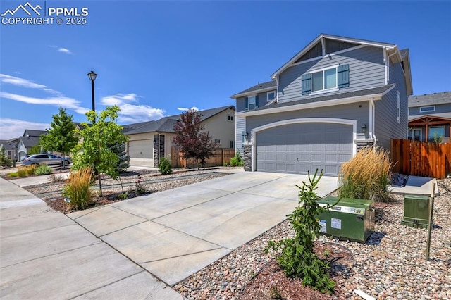 view of front of house with a garage