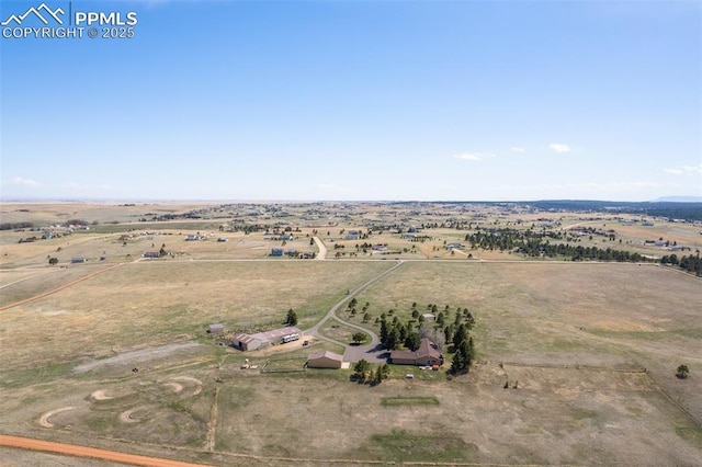 drone / aerial view featuring a rural view