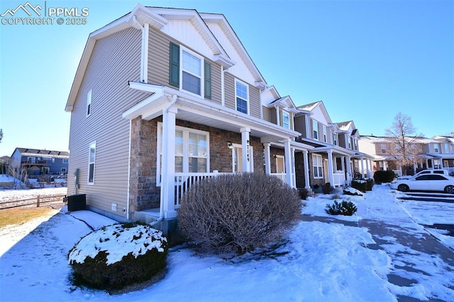 view of front of property with a porch