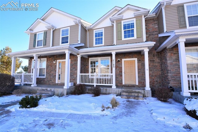 view of front of house featuring covered porch