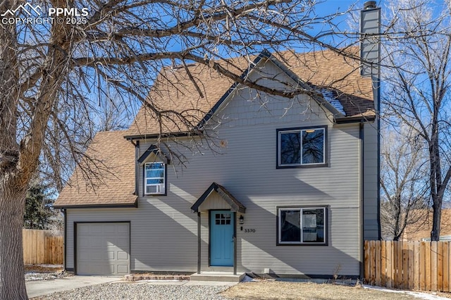 view of front of house with a garage